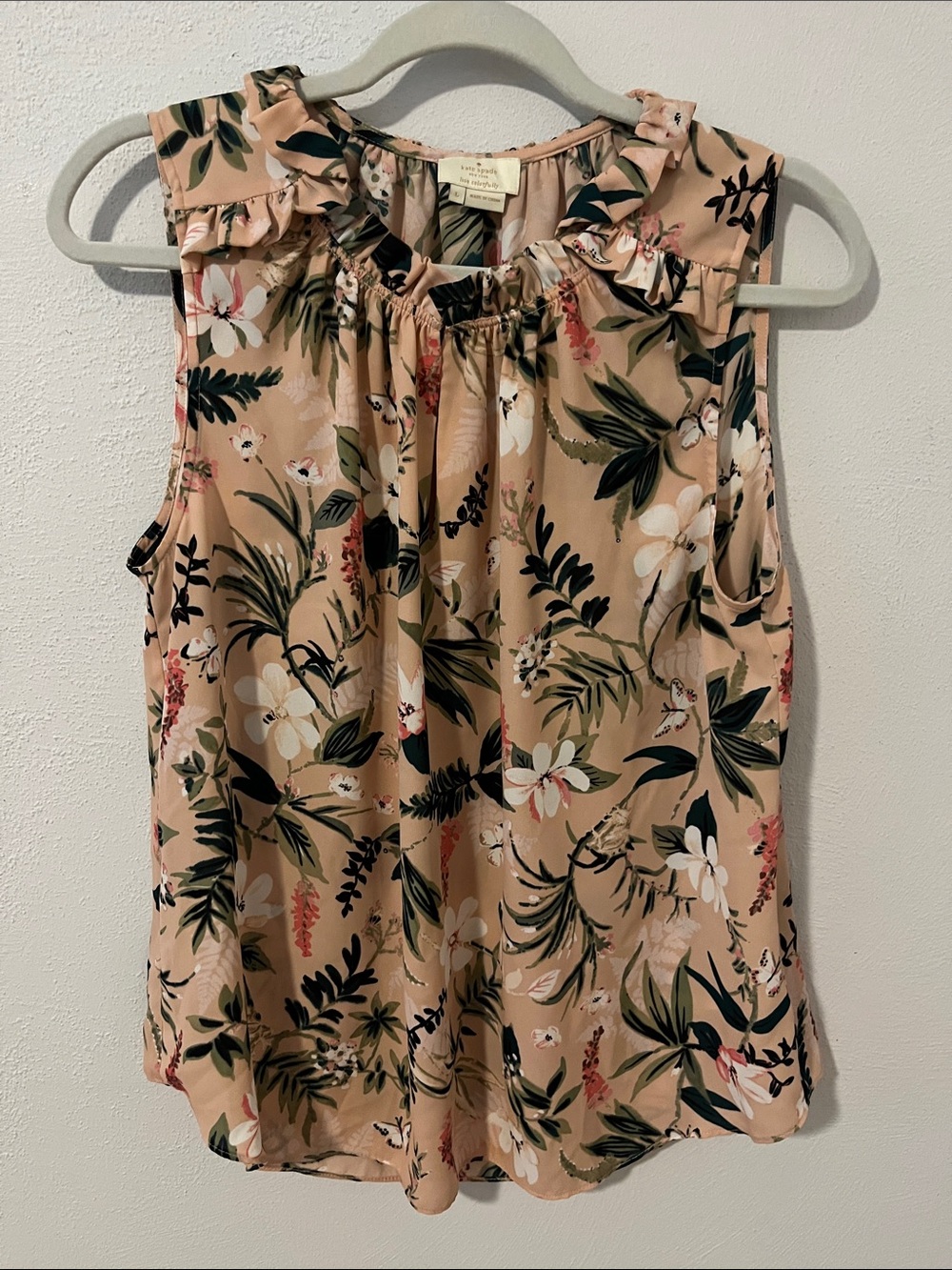 Kate Spade Swamped Botanical Ruffle Shell - Picture 2 of 10